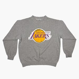 Vintage Los Angeles Lakers Logo Heavyweight Crewneck Sweatshirt (Gray | Size M)